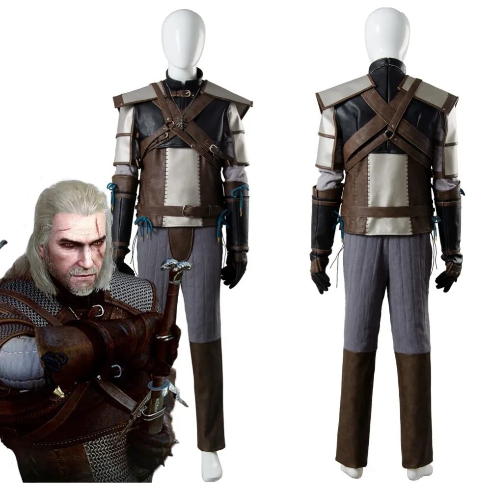 

Geralt of Rivia Cosplay Costume Full Set Adult Halloween Carnival Costume Custom Made