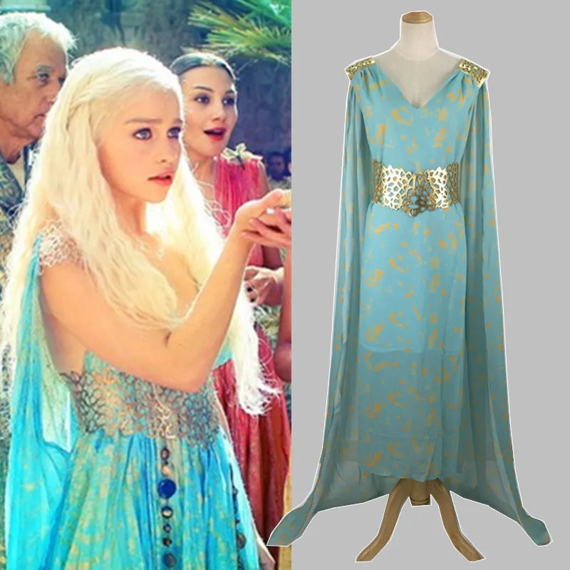 

halloween costumes for women plus size game adult of thrones daenerys targaryen costume season 7 blue cosplay fantasia dragon