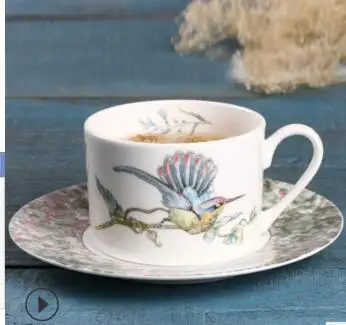 

2018 new style European bone china coffee cup dish suit afternoon tea cup with saucer Black Tea household Free shipping