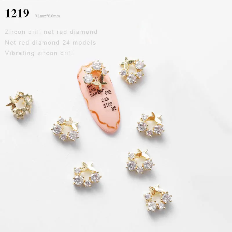 3D Nail Art Decoration Zircon Nails Rhinestone Tassel/Heart/Wing/Chain Nails Jewelry Top-level Long Nail Charms Ornaments - Цвет: S04276