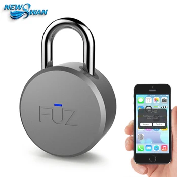

FUZ Noke Keyless Bluetooth Smart Padlock Keyless Smart Lock Mobile iOS/Android app Control Portable Round Lock