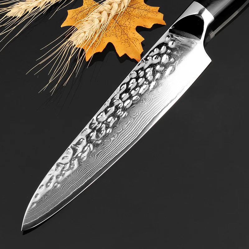 XITUO дамасский стальной нож шеф-повара 67 слоев японской VG-10 дамасской стали кухонный нож 8 дюймов ручной работы Santoku Кливер инструмент Gif