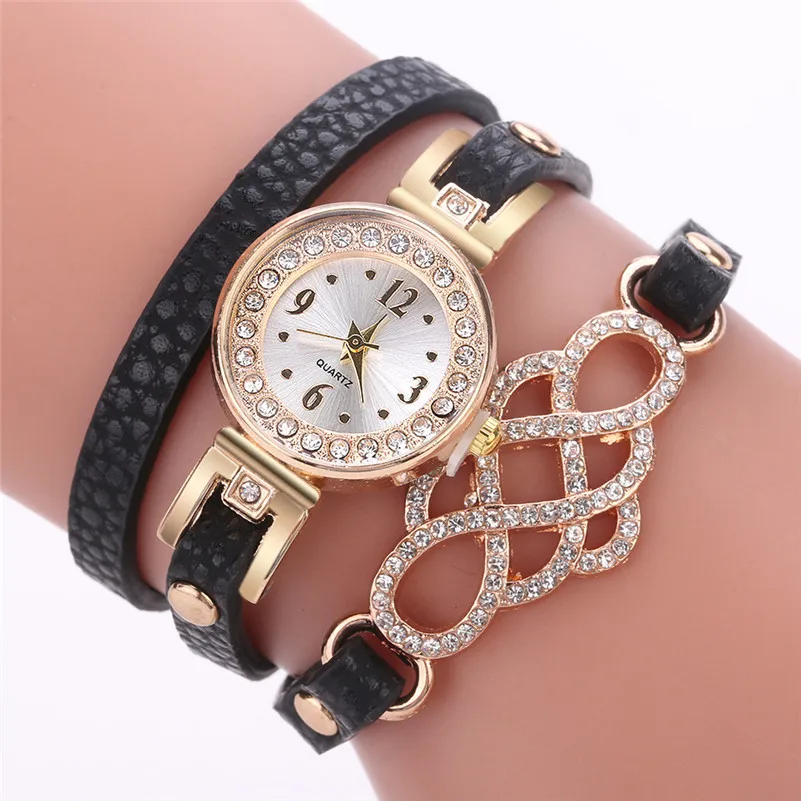 Высококачественные красивые модные женские часы-браслет, женские часы, повседневные Аналоговые кварцевые наручные часы-браслет для женщин, часы A40 - Цвет: Black