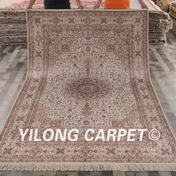 

Yilong 6'x9' Exquisite Persian Carpets Handwoven Classic Medallion Silk Rug (LH155A6x9)