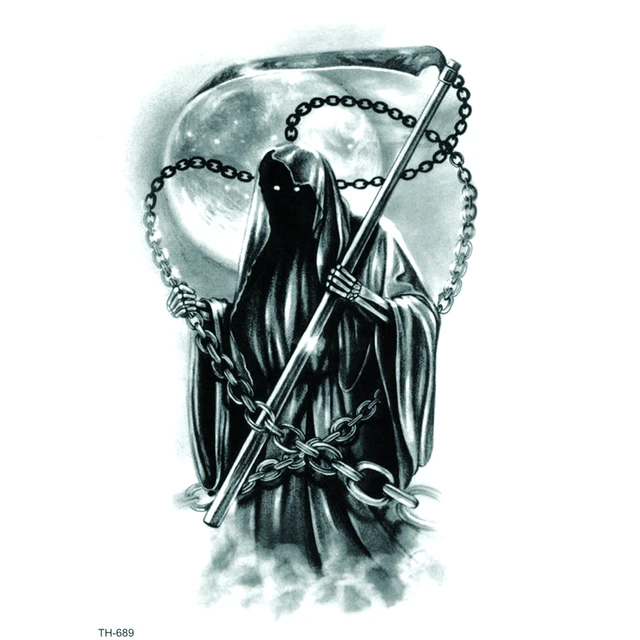 Grim Reaper Tattoo Stencil