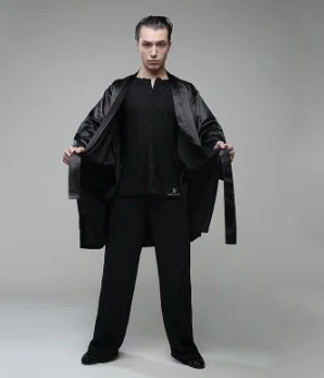 men robe like photo Халат накидка халат для бальных танцев для латинских танцев - Цвет: men robe like photo