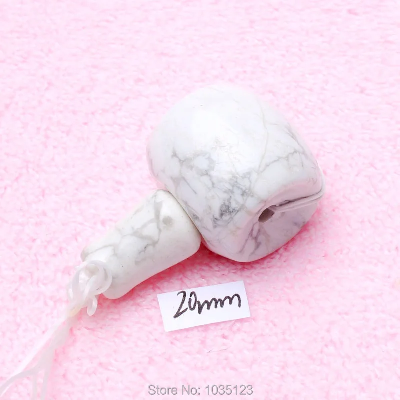 Free Shipping 20mm Freeform Shape White Howlite Stone