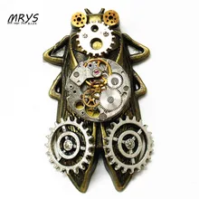 steampunk gothic punk rock cicada clock watch parts collar brooch pins pendant chain men women vintage