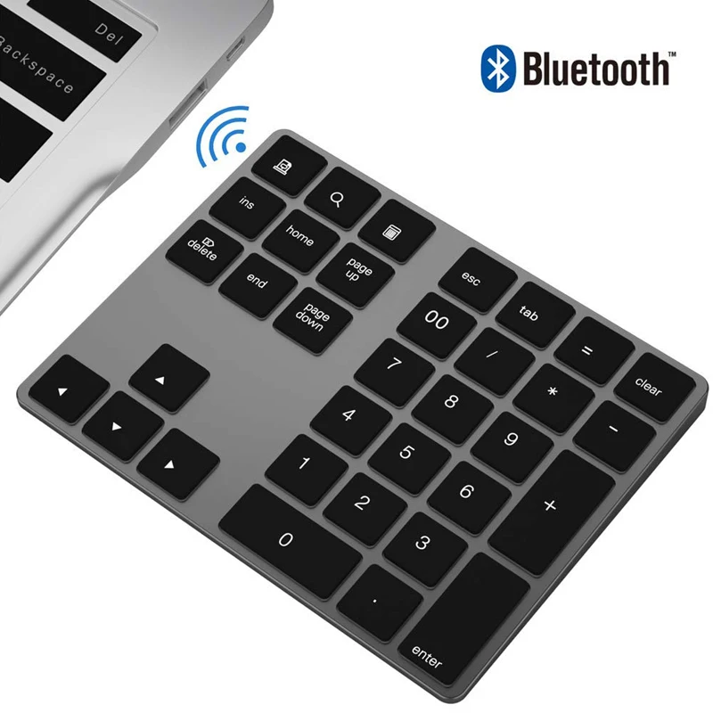 AVATTO ультра-тонкий алюминиевый 34 клавиши Bluetooth беспроводная цифровая клавиатура номер клавиатура с ножничным переключателем для ПК поверхности планшета