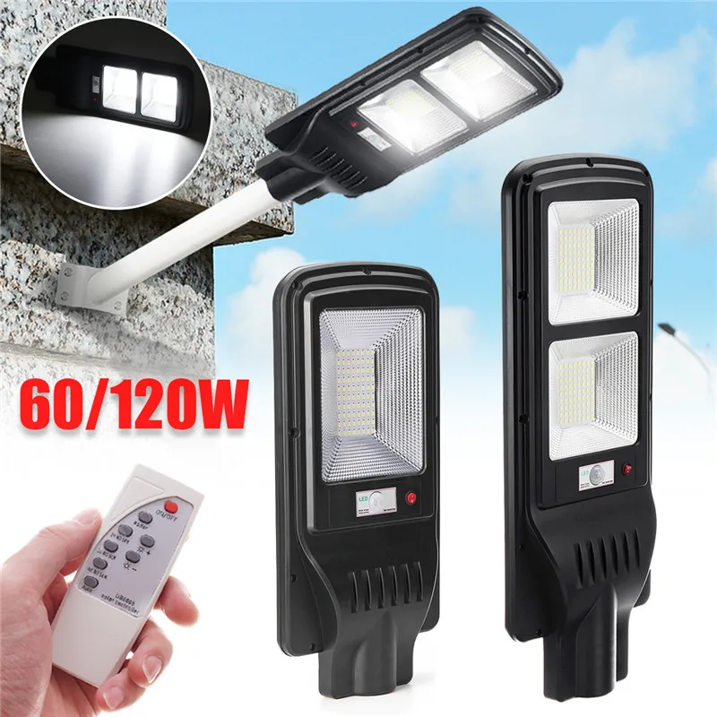 New 60w 120w Led Street Light Solar Timer Radar Pir Motion Solar Light Timer Radar Pir Motion
