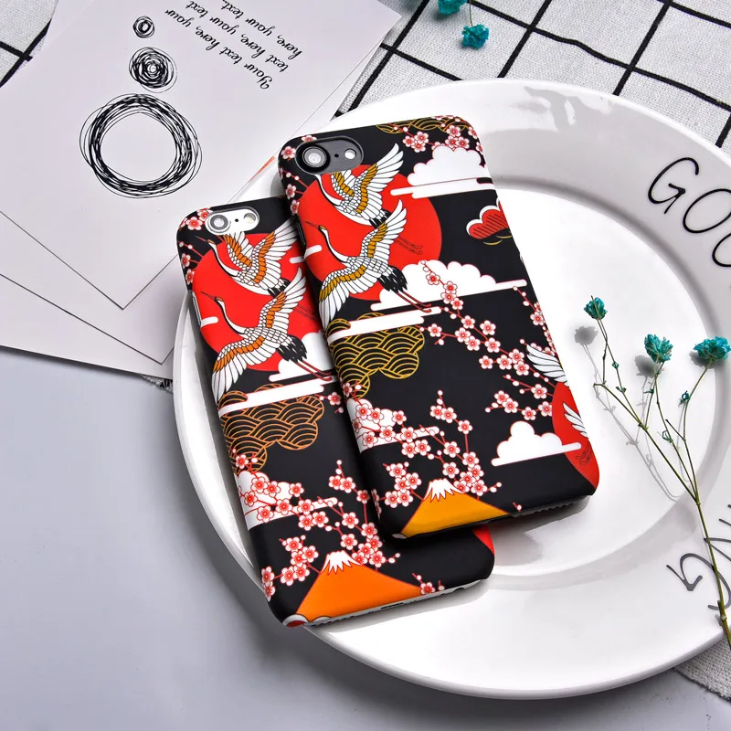 TOMKAS Animal Patterned Case For iPhone 7 6 6S Cases Cute Hard PC Cover Crane 5.5 Inch Phone Case For iPhone 7 6S 6 Plus (6)
