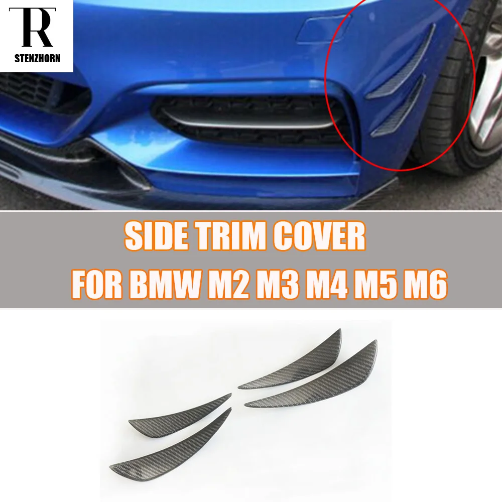 XtremeAmazing Pair Carbon Fiber Front Bumper Side Upper Side Splitter Board Canards for F80 M3 F82 F83 M4
