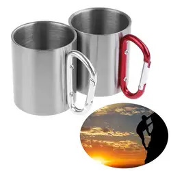 Youool чашка из нержавеющей стали для кемпинга, походов, скалолазания, путешествий, на открытом воздухе, чашка с двойными стенками, карабин