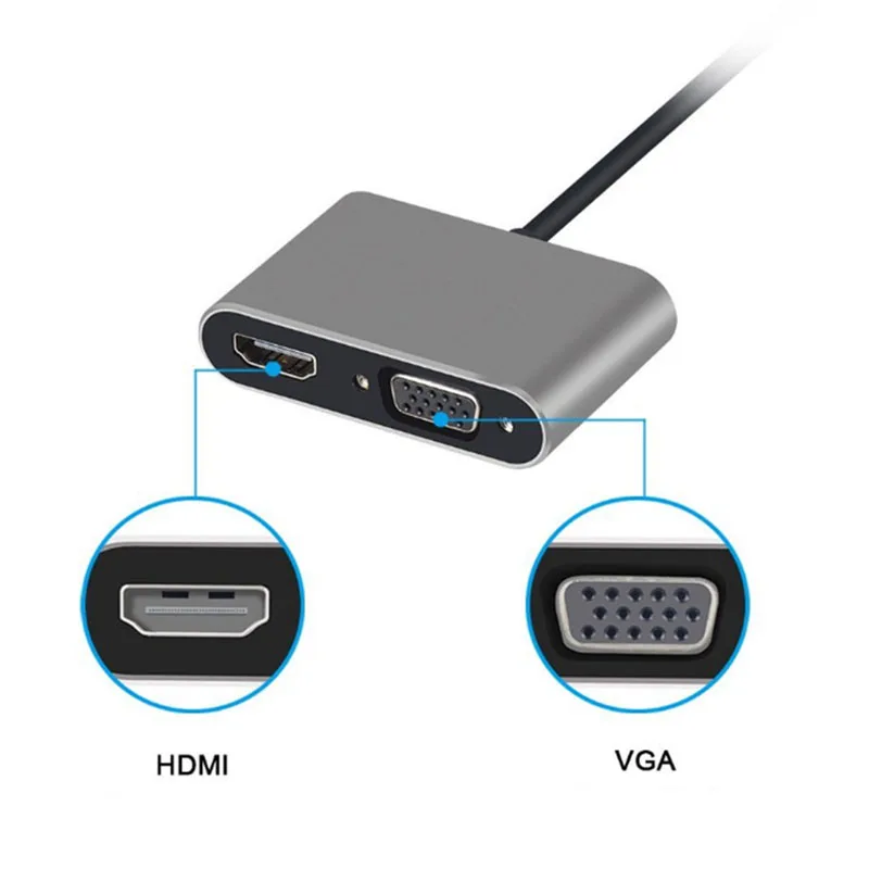 Адаптер USB 3,1 type C USB-C на VGA HDMI преобразователи видеосигнала USBC на HDMI 4 K 30Hz vga-адаптер для нового Macbook Pro/Chromebook Pix