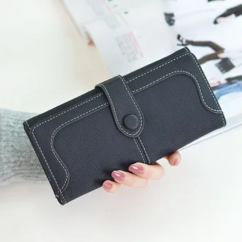 

Luxury Faux Suede Long Wallet Women Phone Pocket Matte Leather Ladies Purse Female Wallets Money Bag Card Holder Clutch W074