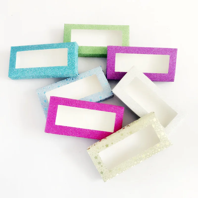 

Wholesale DIY Shiny Cosmetic Empty Eyelash Packing Box 25mm 3D Mink Lashes Package Box False Eyelashes Packaging Box Case 200pcs