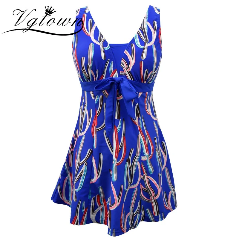 Новое платье для плавания размера плюс 5XL купальная одежда танкини набор большого размера купальный костюм женский купальник одежда для плавания для полных женщин купальный костюм - Цвет: Многоцветный