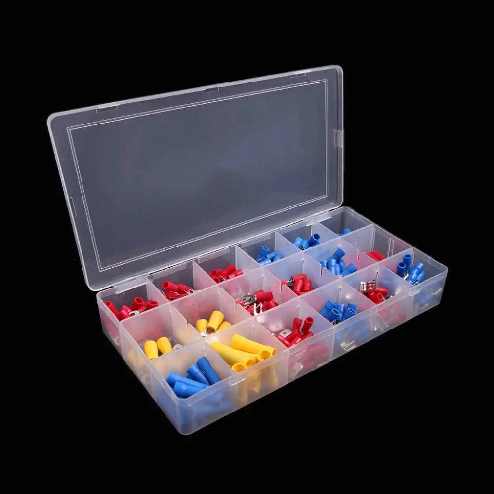 

300Pcs Assorted Insulated Electrical Wire Terminals Crimp Connectors Spade Butt Wiring Accessories