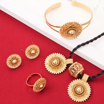 

New 24K Gold Color Ethiopian Sets For African Ethiopian Eritrean Women Jewelry
