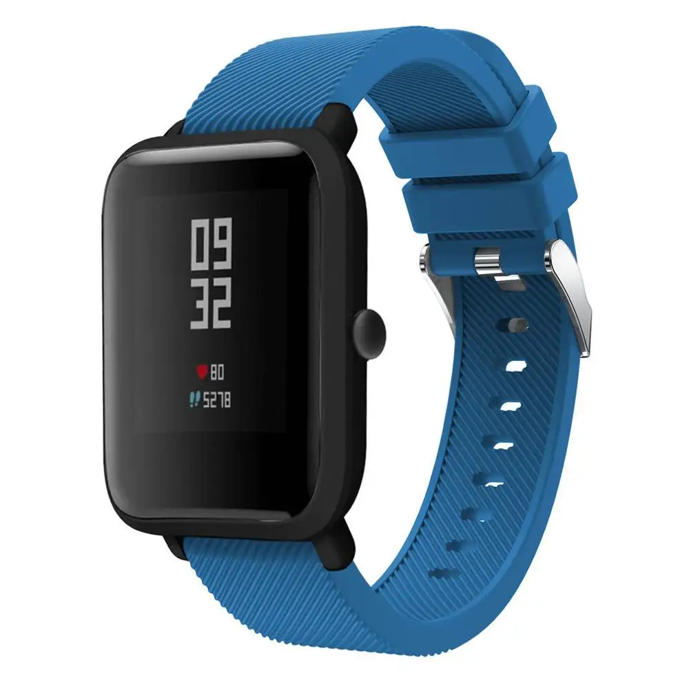 20 мм силиконовый ремешок для часов Huami Amazfit Bip Youth Lite Band для xiaomi huami amazfit Bip BIT PACE Lite Youth ремешок - Цвет ремешка: deep blue