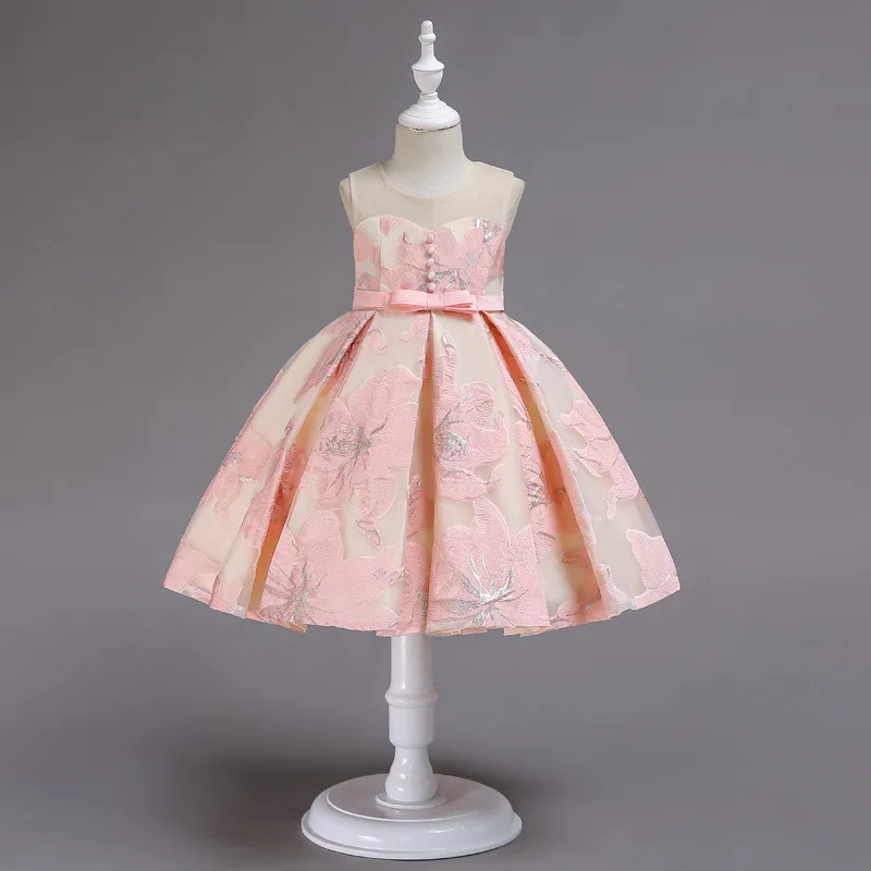 Платье с цветочным бантом для девочек; праздничное платье принцессы на свадьбу; рождественское платье для девочек; праздничный костюм; детская праздничная одежда для девочек