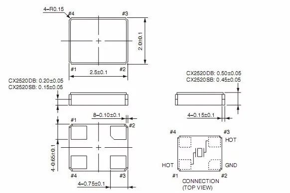 passiva SMD Cristal Oscilador de 12.000MHZ