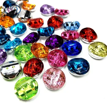 

HL New Arrival 15MM 40PCS Acrylic Buttons High Quality Flatback Lots Colors Pick Garment Sewing Accessories DIY Crafts