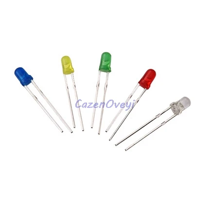 500pcs/lot 3MM LED Diode Kit Mixed Color Red Green Yellow Blue