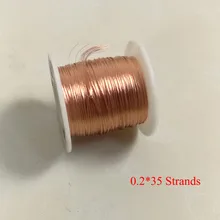0,2 мм* 35 нитей полиуретан эмалированная медная проволока многожильный провод Litz, длина около 20 м/лот