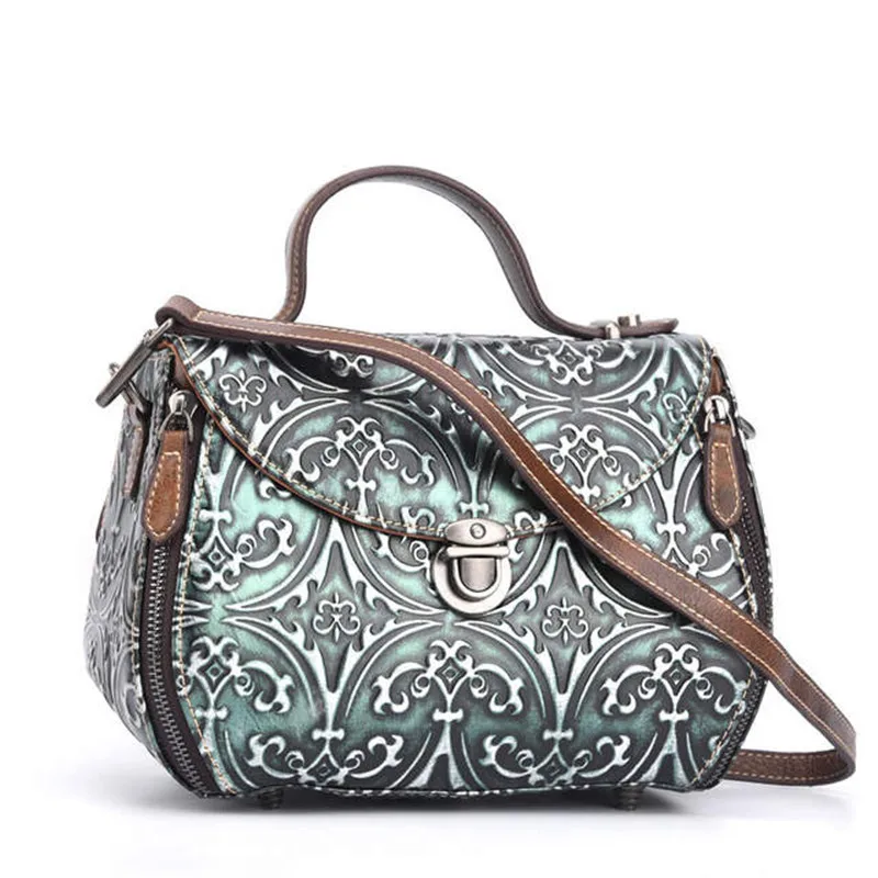 

2019 EUROPEAN RETRO FASHION WIPE COLOR SINGLE SHOULDER DIAGONAL HAND-HELD WOMEN'S BAOTOU LEATHER STEREO EMBOSSED WOMEN'S BAG