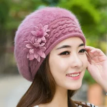 Winter Hats For Women Hat With Rabbit Fur Hats For Women's Knitted Hat Beanie Thicker Women's Cap Beanies