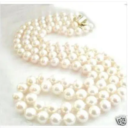 

2 row GRADE LOVELY WHITE 7-8MM PEARL NECKLACE