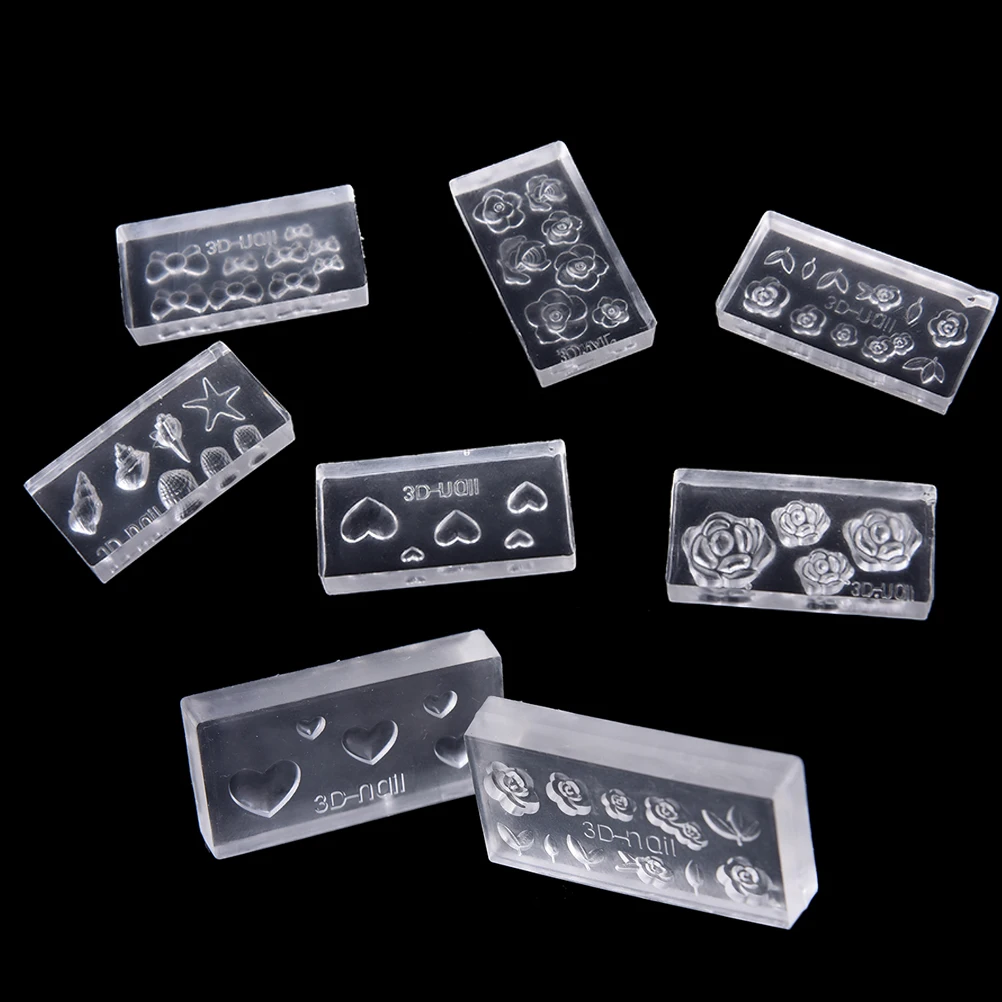6 Pcs/Set DIY Acrylic Mold Mould DIY Nail Art Template Kit Mold Set For