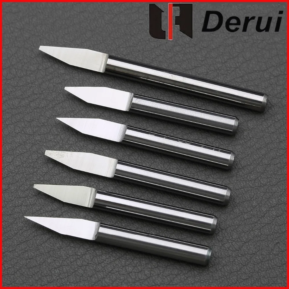 50PCS 3.175mm flat bottom engraving bits solid carbide bottom v groove