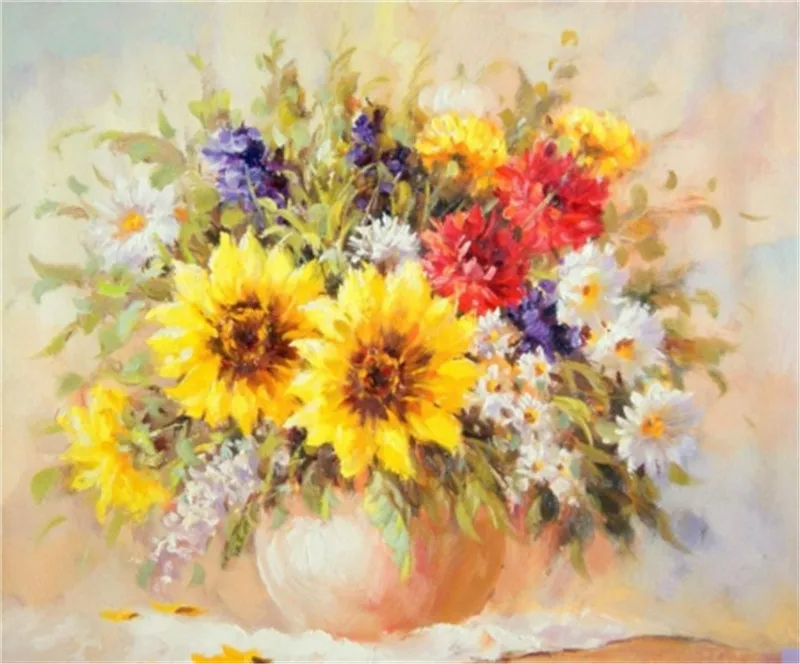 5D DIY Diamond Painting flower Color orchid Rose chrysanthemum Cross Stitch Full Needlework Home Decor gift | Дом и сад