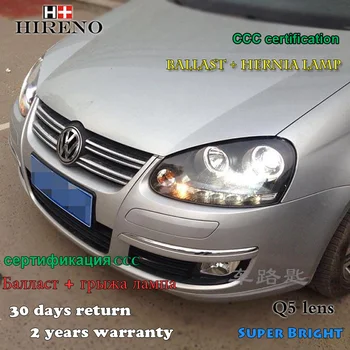 

Hireno Headlamp for 2006-2011 Volkswagen Jetta Sagitar Headlight Assembly LED DRL Angel Lens Double Beam HID Xenon 2pcs