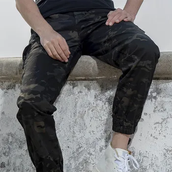 

Newly Men Camo Print Pants Loose Waterproof Wear-resistant Casual Trousers for Spring DO99