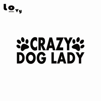 

Crazy Dog Lady Vinyl Car Sticker Fashion Dog Lover Car Decal for Car Window Door Body Decoration CA0358