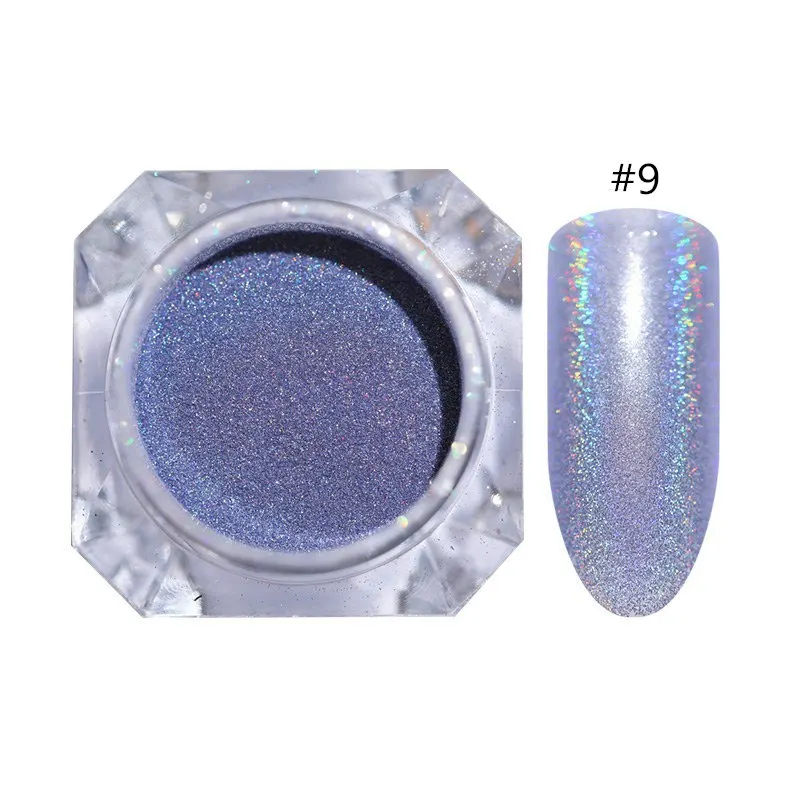 0.5g/box Chameleon Nail Powder Nail Art Decorations Shining Glitters Dust Nail Pigment Glitter Powder Black Base Needed - Цвет: 9