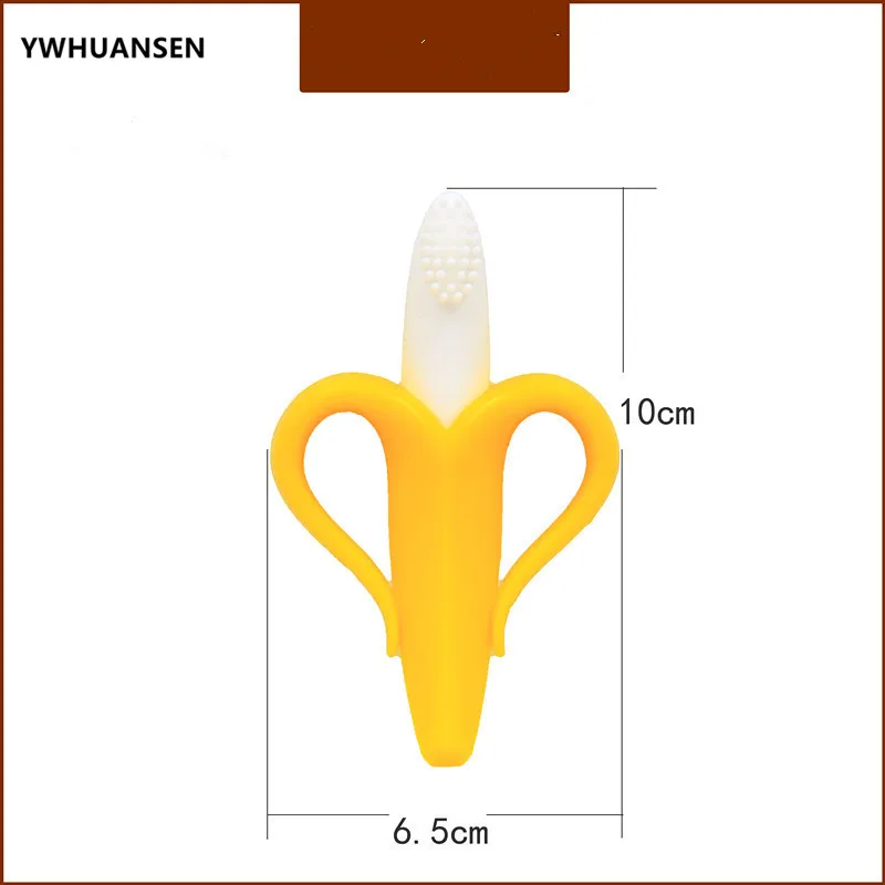 YWHUANSEN, желтая Силиконовая зубная щетка, экологически безопасный Прорезыватель для малышей, Прорезыватель для зубов, детский прорезыватель, жевательные изделия для детей