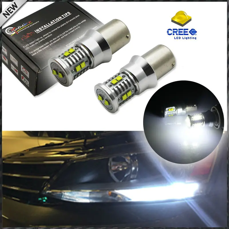 

2pcs Exclusive designed CANbus Error Free HID White 1156 LED Bulbs For 2011-up Volkswagen MK5 Jetta Daytime Running Lights