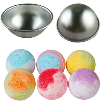

DIY Spa Tool Accessories 1PC 5.5*2.5cm Mini Aluminum Alloy Shallow Semicircle Bath Bomb Salt Ball Metal Mold 3D Sphere Shape