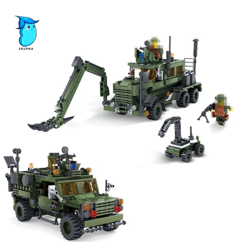 

StZhou Building Blocks Field Army Series Irradiation Radar Car Military Children Gifts Model Educational toys for Children