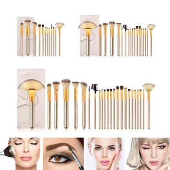 

High Quality Multifunctional Makeup Brush Champagne Color Handle Cosmetics Brush Set