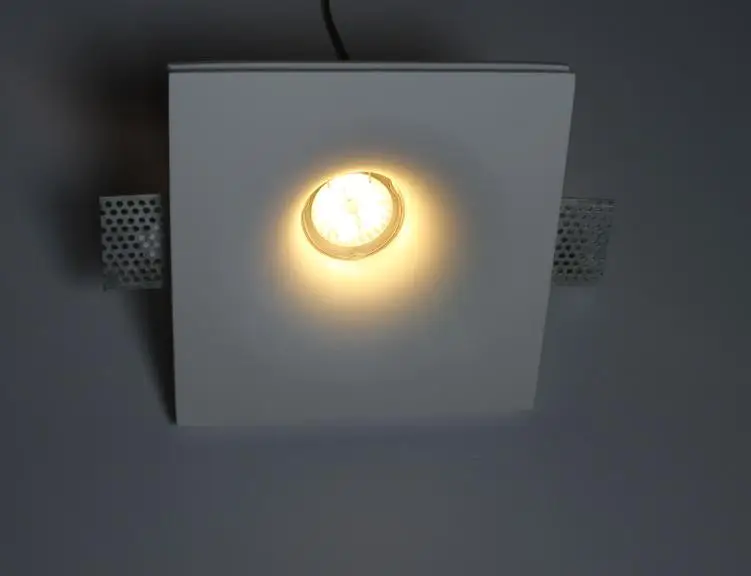 Светодиодный trimless гипсовый прожектор, гипс светильники направленного света, чистый белый trimless гипс потолочная лампа, Крытый настенный светильник с MR16 GU10 светодиодный bu, фунты