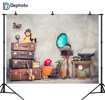 

DePhoto Retro Art portrait Theme Seamless for Young Party Vinyl Photography Backdrop Photo Background Studio Prop ST014