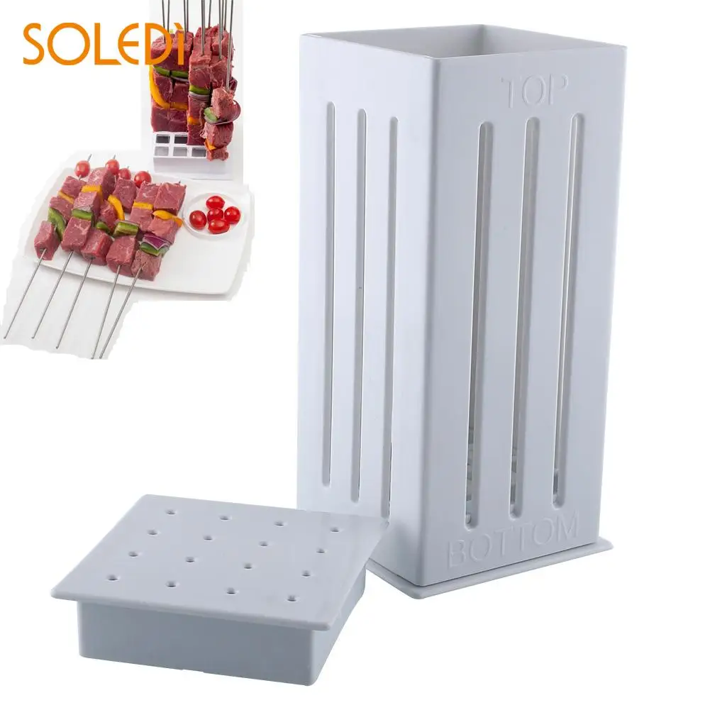 

16 Bamboo BBQ Kebab Shish Maker Skewers Slicer Grill Meat Cutter Spiedini