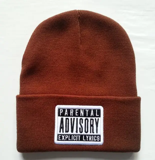 Logo Patch Heather Grey Knit Beanie Cap 