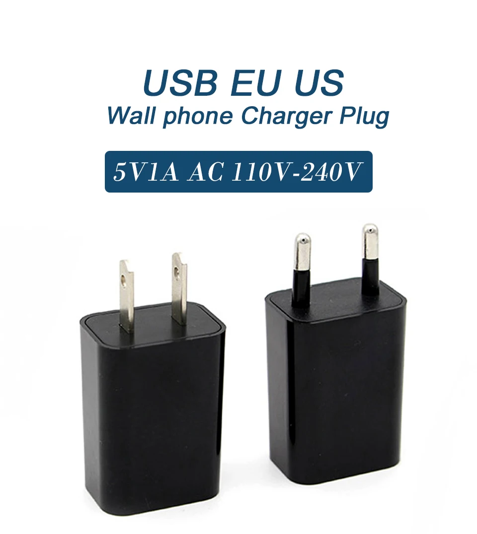 Mobile Phone Charger 5V1A USB Travel Charger Portable Wall Adapter EU US Plug BlackWhite For iPhone iPad Samsung Xiaomi Phone (1)