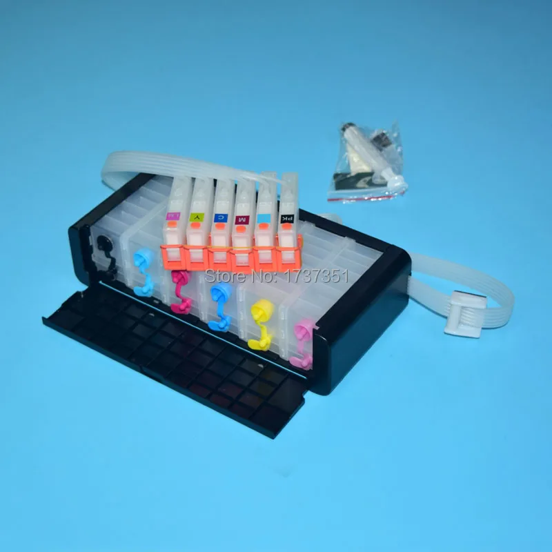 6 Color IC80 Continuous Ink System with Auto Reset Chip for Epson EP-977 EP-907 EP-807 EP-707 EP-777 Printer